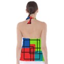 Colorful Rectangle boxes Babydoll Tankini Top View2