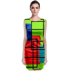 Colorful Rectangle Boxes Classic Sleeveless Midi Dress by Magicworlddreamarts1