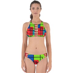 Colorful Rectangle Boxes Perfectly Cut Out Bikini Set