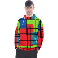 Colorful Rectangle Boxes Men s Pullover Hoodie