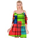 Colorful Rectangle boxes Cutout Spaghetti Strap Chiffon Dress View1