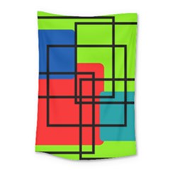 Colorful Rectangle Boxes Small Tapestry