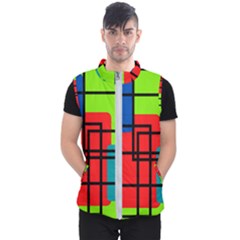 Colorful Rectangle Boxes Men s Puffer Vest