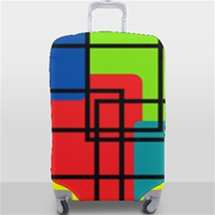 Colorful Rectangle Boxes Luggage Cover (large)