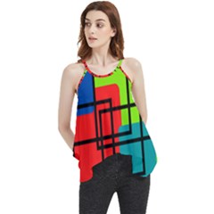 Colorful Rectangle Boxes Flowy Camisole Tank Top