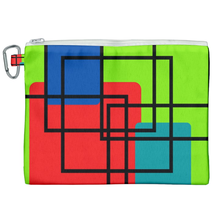 Colorful Rectangle boxes Canvas Cosmetic Bag (XXL)