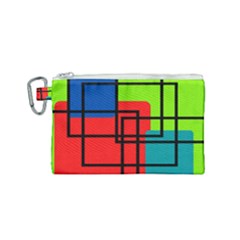 Colorful Rectangle Boxes Canvas Cosmetic Bag (small)