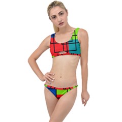 Colorful Rectangle Boxes The Little Details Bikini Set