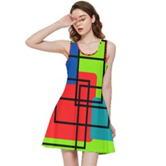 Colorful Rectangle Boxes Inside Out Racerback Dress