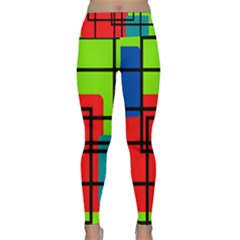 Colorful Rectangle Boxes Lightweight Velour Classic Yoga Leggings by Magicworlddreamarts1