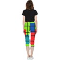 Colorful Rectangle boxes Inside Out Lightweight Velour Capri Leggings  View2