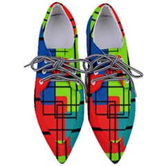 Colorful Rectangle Boxes Pointed Oxford Shoes by Magicworlddreamarts1