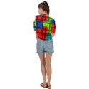 Colorful Rectangle boxes Tie Front Shirt  View2