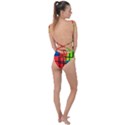 Colorful Rectangle boxes Tie Strap One Piece Swimsuit View2