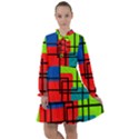 Colorful Rectangle boxes All Frills Chiffon Dress View1