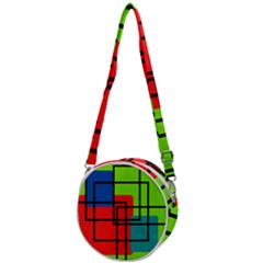 Colorful Rectangle Boxes Crossbody Circle Bag by Magicworlddreamarts1