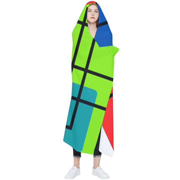 Colorful Rectangle boxes Wearable Blanket