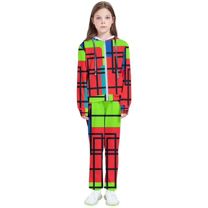 Colorful Rectangle boxes Kids  Tracksuit