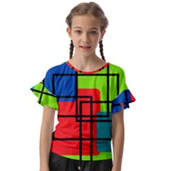 Colorful Rectangle Boxes Kids  Cut Out Flutter Sleeves