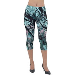 Shallow Water Lightweight Velour Capri Leggings  by MRNStudios