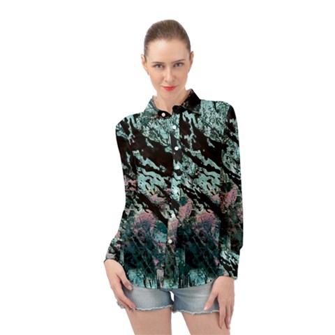 Shallow Water Long Sleeve Chiffon Shirt by MRNStudios