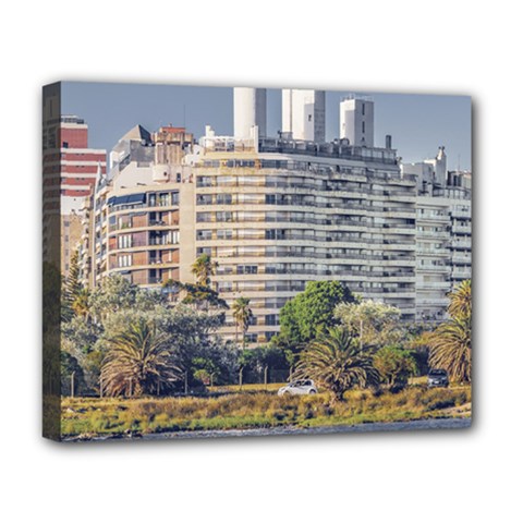 Urban Coastal Scene, Montevideo Uruguay Deluxe Canvas 20  X 16  (stretched) by dflcprintsclothing