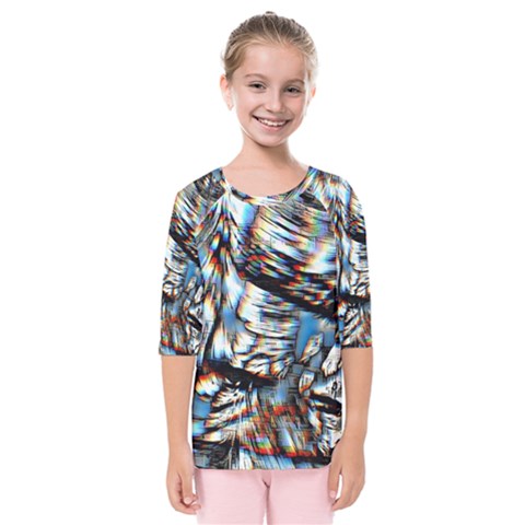 Rainbow Vortex Kids  Quarter Sleeve Raglan Tee by MRNStudios