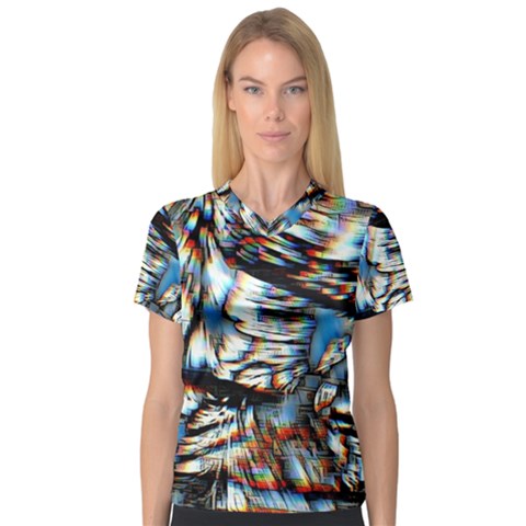 Rainbow Vortex V-neck Sport Mesh Tee by MRNStudios