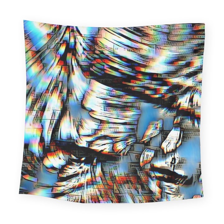 Rainbow Vortex Square Tapestry (Large)