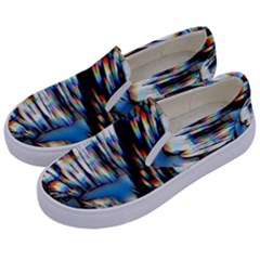 Rainbow Vortex Kids  Canvas Slip Ons by MRNStudios