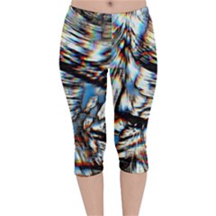 Rainbow Vortex Velvet Capri Leggings  by MRNStudios