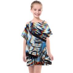 Rainbow Vortex Kids  One Piece Chiffon Dress by MRNStudios