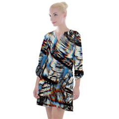 Rainbow Vortex Open Neck Shift Dress by MRNStudios