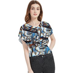 Rainbow Vortex Butterfly Chiffon Blouse