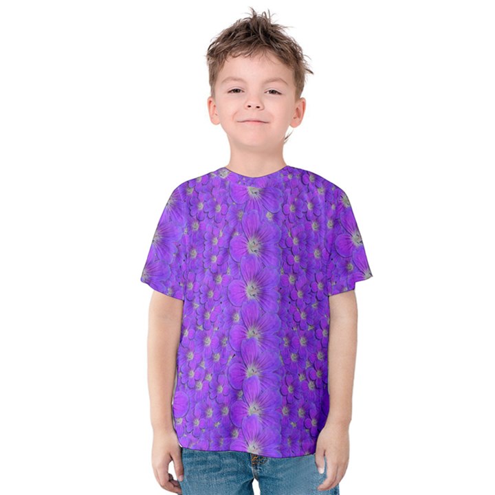 Paradise Flowers In A Peaceful Environment Of Floral Freedom Kids  Cotton Tee