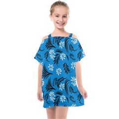 Folk Flowers Art Pattern Floral  Surface Design  Seamless Pattern Kids  One Piece Chiffon Dress by Eskimos