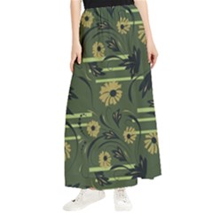 Folk Flowers Art Pattern Floral  Surface Design  Seamless Pattern Maxi Chiffon Skirt