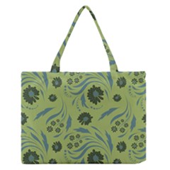 Folk Flowers Art Pattern Zipper Medium Tote Bag by Eskimos