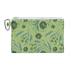 Folk Flowers Art Pattern Canvas Cosmetic Bag (large) by Eskimos