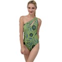 Folk flowers art pattern To One Side Swimsuit View1