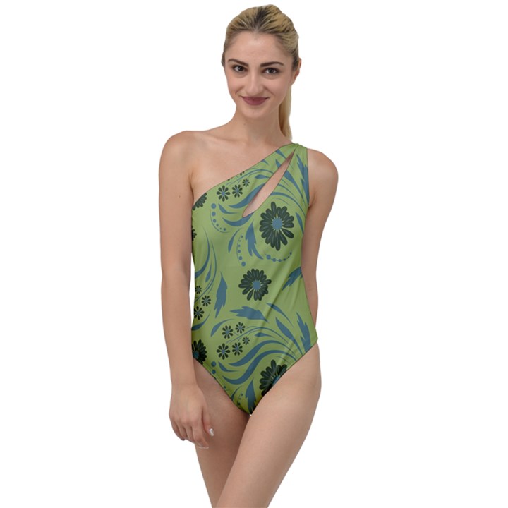 Folk flowers art pattern To One Side Swimsuit