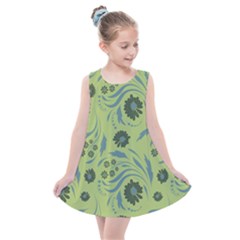 Folk Flowers Art Pattern Kids  Summer Dress by Eskimos