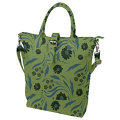 Folk Flowers Art Pattern Buckle Top Tote Bag by Eskimos