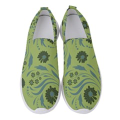 Folk Flowers Art Pattern Women s Slip On Sneakers by Eskimos