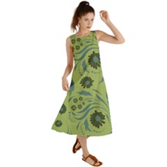 Folk Flowers Art Pattern Summer Maxi Dress by Eskimos