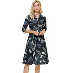 Folk Flowers Art Pattern Classy Knee Length Dress