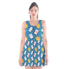 Funny Pets Scoop Neck Skater Dress by SychEva