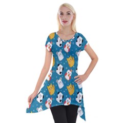 Funny Pets Short Sleeve Side Drop Tunic by SychEva