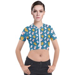 Funny Pets Short Sleeve Cropped Jacket by SychEva