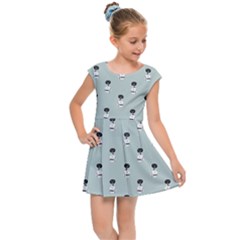 Plain Robots Kids  Cap Sleeve Dress